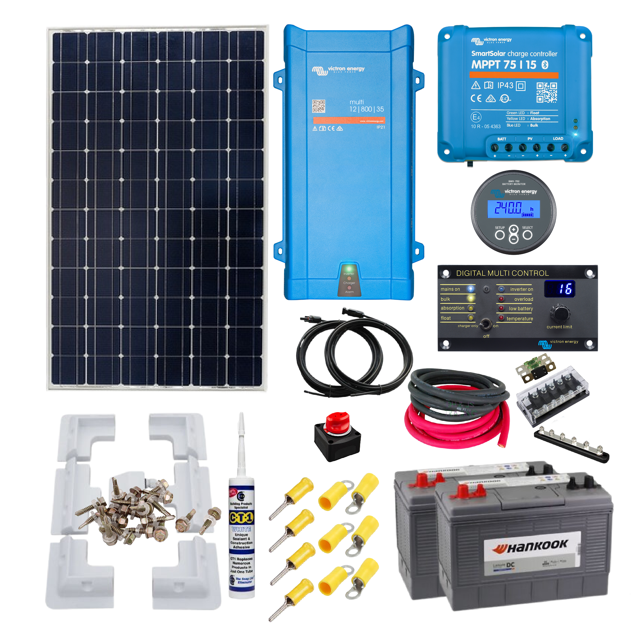 Kit solaire autonome 850Wc-4800Wh-800VA Multiplus - APB Energy