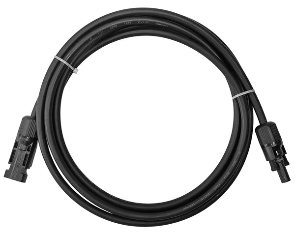 10m solar cable 6mm² with MC4 male and female connectors, UV-resistant and weatherproof for efficient solar PV connections.