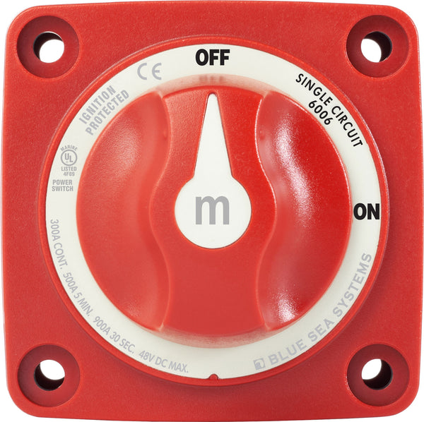 Bluesea m-Series Mini On-Off Battery Switch with Knob - Red - Isolator Switch 6006