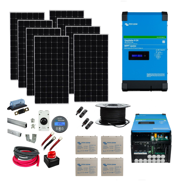 Victron EasySolar GX AGM Kit. 3.2kW Solar Power, 4.8 or 9.6kWh Battery Storage & 3000VA Inverter/Charger. 48 Volt. OG9