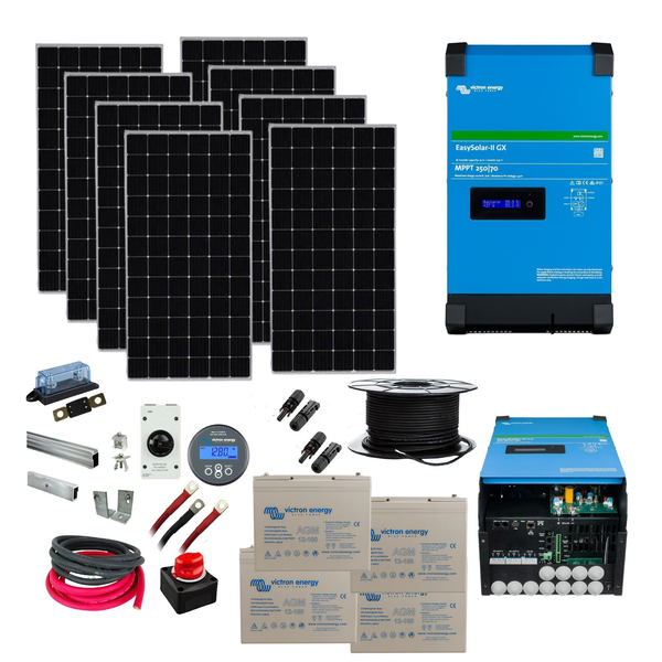 Victron EasySolar GX AGM Kit. 4kW of Solar Power, 4.8 or 9.6kWh Battery Storage & 5000VA Inverter/Charger. 48 Volt. OG11