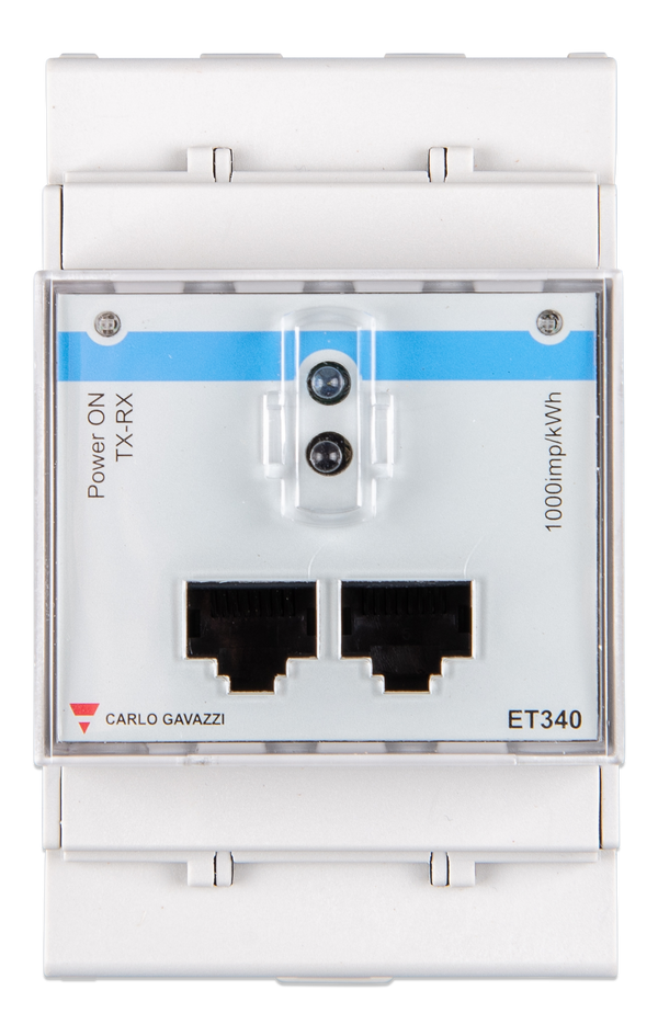 Control panel with two Ethernet ports and labeled 'ET340' on a white background