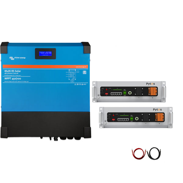 Victron Off-Grid Energy Storage Kit - 48V 6kVa 230V Inverter, 4kW MPPT Solar Charger & 10.24kWh Lithium Batteries. Can take upto 18 Solar Panels