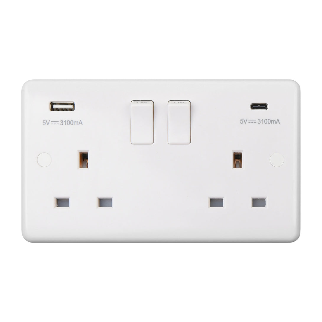 CHINT ST2320CC 2G 13A Switched Socket with Dual Type C USB – 4.8A ...