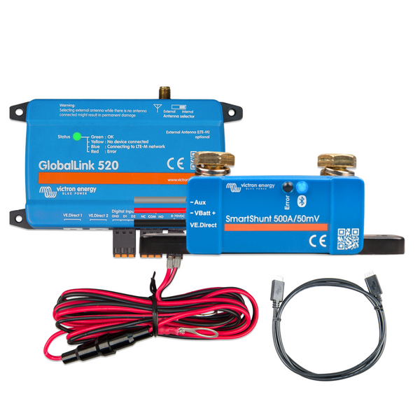 Victron Remote Monitoring Kit - GlobalLink 529 and Smartshunt IP65 500A with VE.Direct Cable
