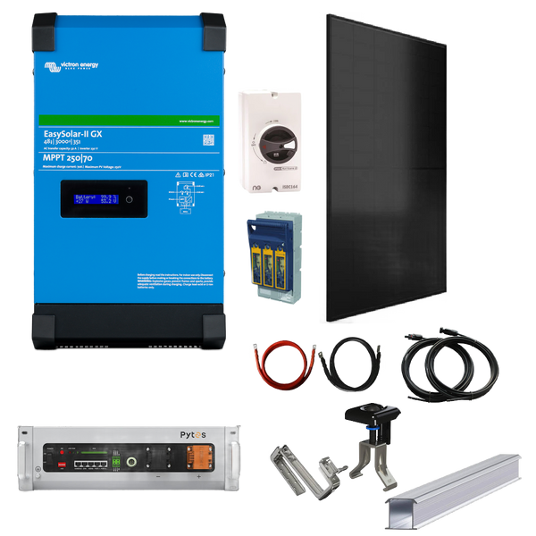 One Bedroom House Off Grid Kit Victron 3000 Easysolar 2 GX with Pytes Lithium Batteries & Solar Panels