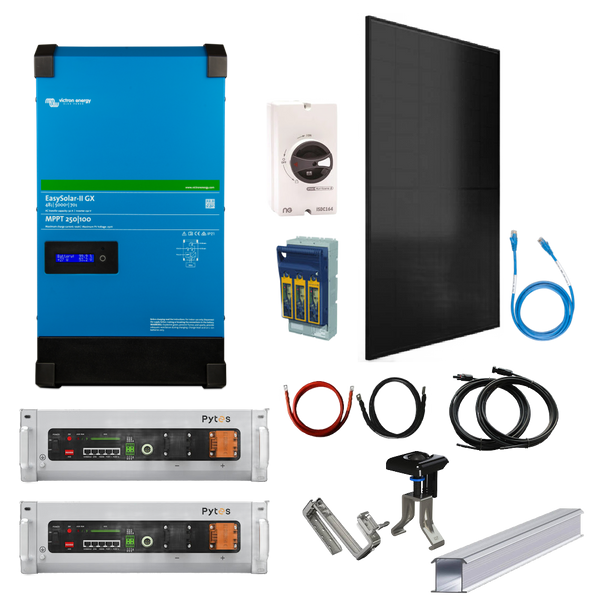 Two / Three Bedroom House Off Grid Kit Victron 5000 Easysolar 2 GX with Pytes Lithium Batteries & Solar Panels