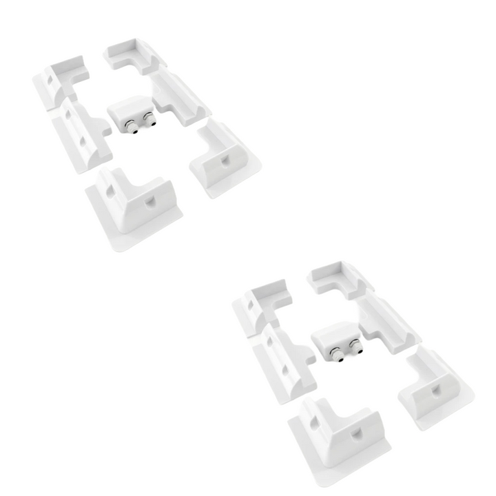 6 Piece UV Resistant Plastic Solar Panel Brackets With Cable Gland - x 2 Bundle For Two Solar Panels