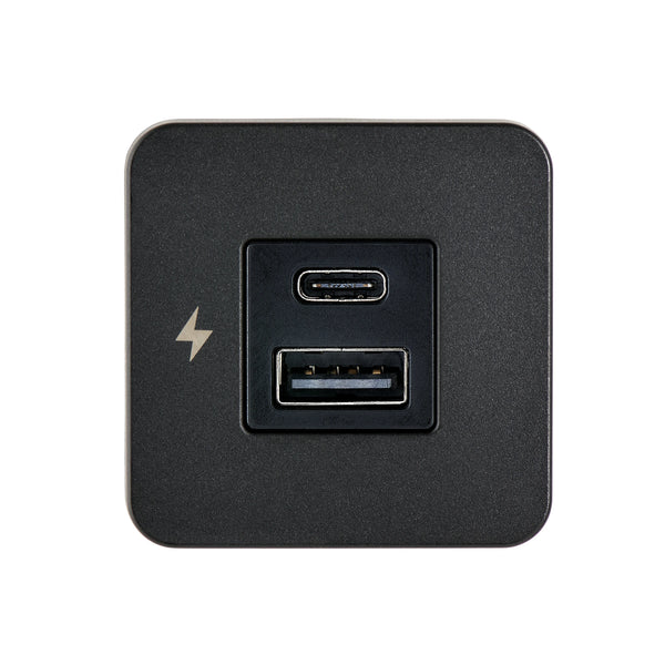 Scanstrut Tile 12V/24V Indoor Ultra Fast Dual USB Charger - Black Bezel