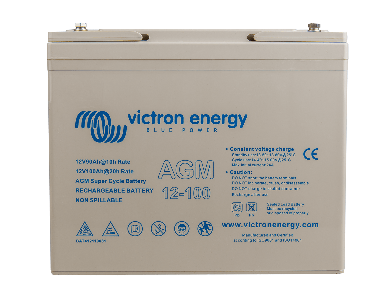 12V/100Ah AGM Super Cycle Battery (M6) - BAT412110081