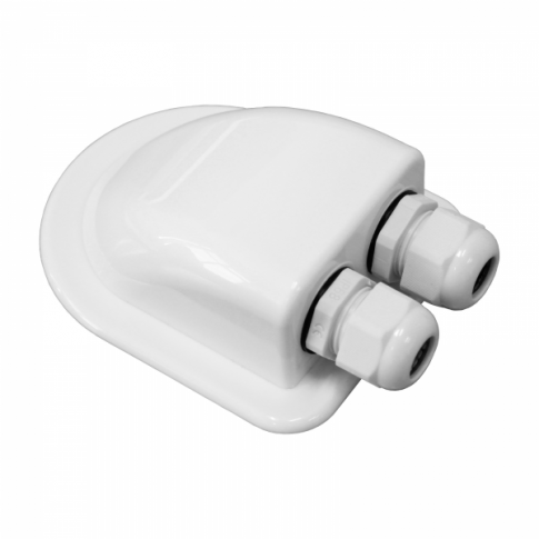 Waterproof White Double Cable Entry Gland (3-7mm) For Motorhomes, Caravans, Campervans, Boats And Building Installations