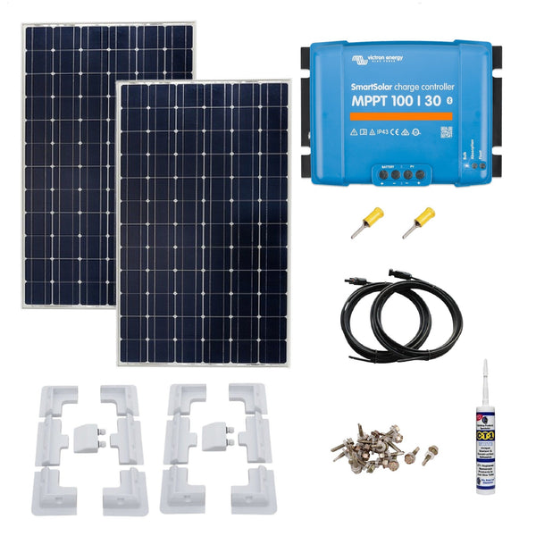 Victron Shed Kit. 350 Watts of Solar Power, Victron Smart MPPT, Cable, Mounting & Gland. SH13