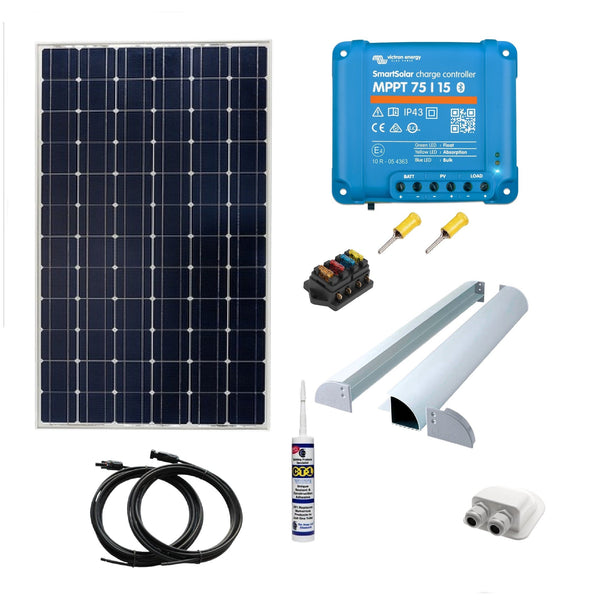 Victron Marine Kit. 175 Watt Mono Solar Panel, Aero Brackets and Victron Smart MPPT. MA27