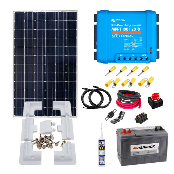 Victron CCTV Kit. 305 or 350 Watts of Solar Power, Smart MPPT, Leisure 100Ah Battery, Solar brackets with Cable Gland, Electrical fitting Kit.CC4